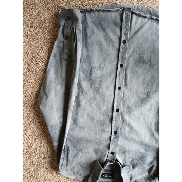 Pacsun Shirt Men's Medium Denim Button Down Gray Long Sleeve - Picture 4 of 8